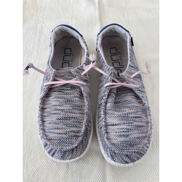 Hey Dude Shoes - Hey Dude Wendy Sox Casual Slip-On Shoes Light Pink Women's Size 6 pink, and navy